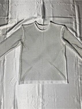 White, Mesh, Multi-Color Rhinestone Top SZ M